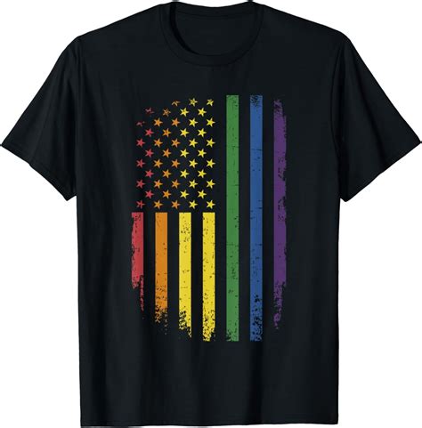 LGBTQ+ pride month US american rainbow flag for equal rights T-Shirt ...