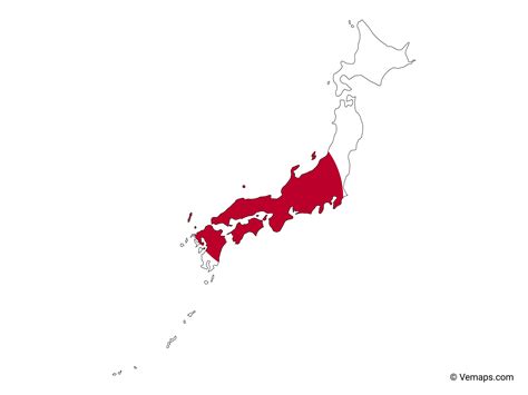 Flag Map of Japan | Free Vector Maps