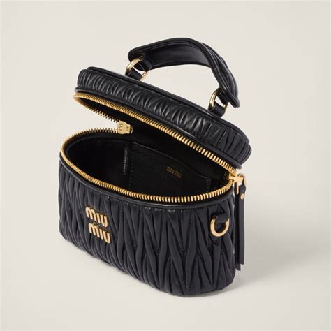 Black Matelassé Nappa Leather Shoulder Bag | Miu Miu