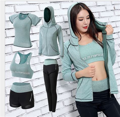 AOOCHASLIY Sweat Suits for Women Jogging Suits 5PCS Yoga Clothing Set ...
