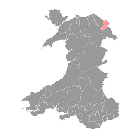 Premium Vector | District of alyn and deeside map district of wales vector illustration