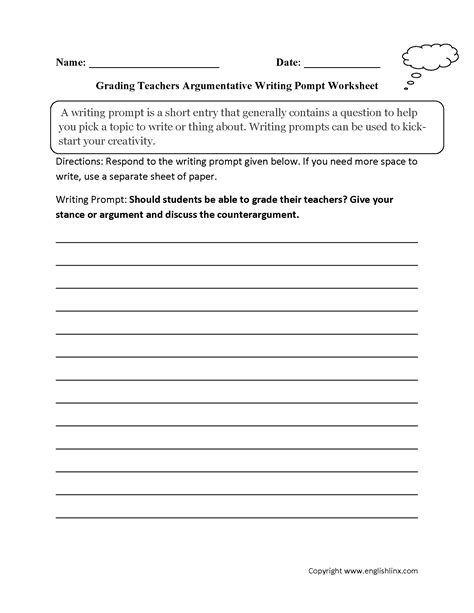 High School Writing Prompts Worksheets - Worksheets Library