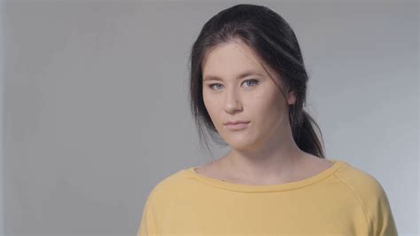 Portrait Of Young Woman With Disapproving Stock Footage SBV-338319206 ...