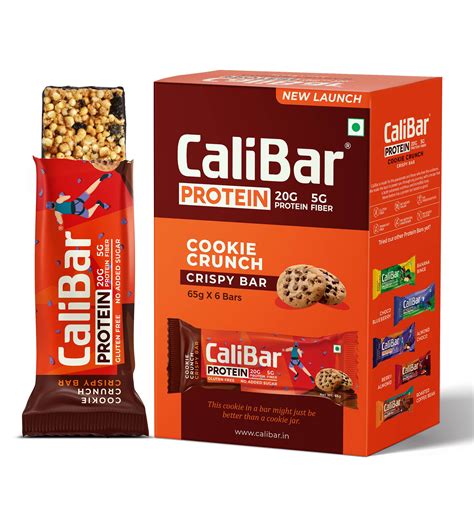CaliBar 20g Protein Bar - Cookie Crunch Crispy Bar (Pack of 6 ...