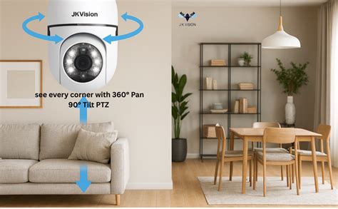 Buy JK Vision Smart WiFi Security Camera 1080P Full HD | 360° Pan 90 ...