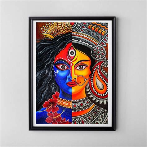 Buy Kali Durga Painting, Bengal Wall Art, Durga Puja, Kolkata Wall Art ...