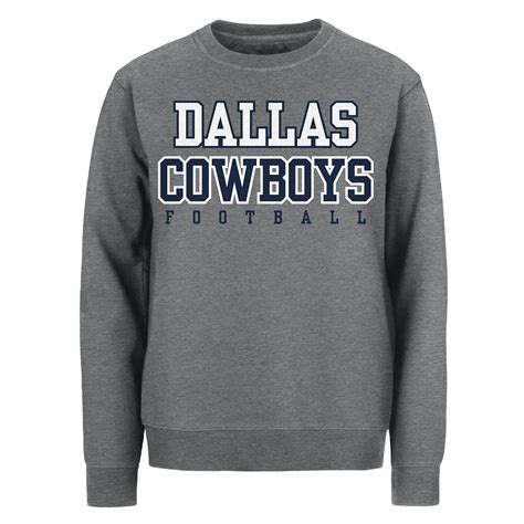 Buy Dallas Cowboys Men's Standard Crew Fleece Sweatshirt, Gray, Large ...