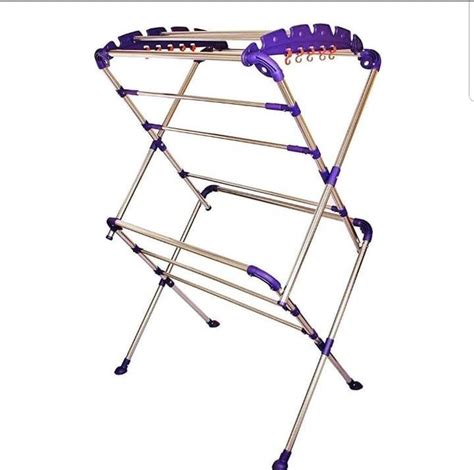 Bowzar Steel Cloth Hanger Alna Dryer Stand Folding Space Saving Rust P