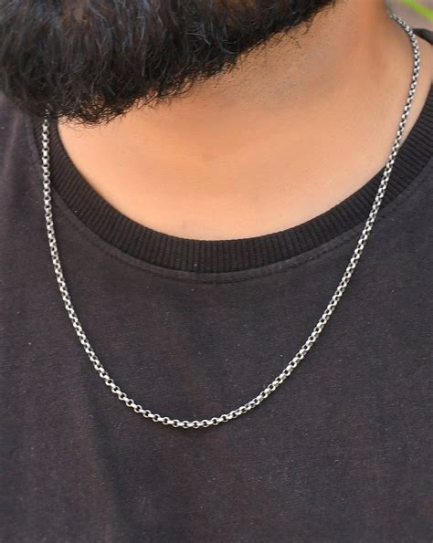 Mens sterling silver link chain – Meera Jaipur
