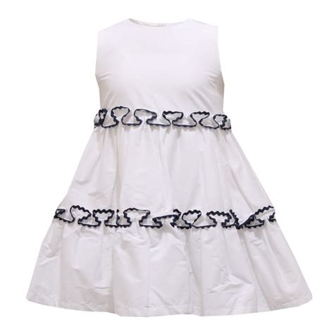 8783R vestito bimba IL GUFO bianco/blu abito dress kid