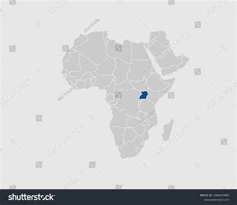 Uganda Highlighted On Africa Map Eps Stock Vector (Royalty Free) 2088245884 | Shutterstock
