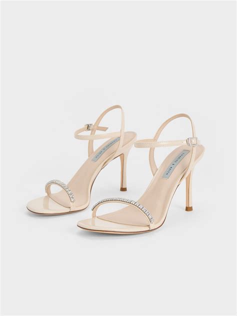 Cream Ambrosia Patent Gem-Embellished Ankle-Strap Pumps - Cream - Shoes ...