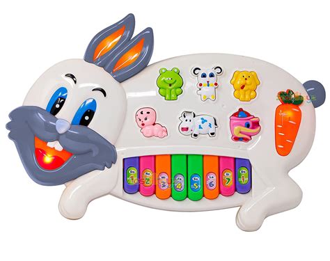 Buy RKZ® Musical Rabbit Piano Toy with Flashing Light & Sound for Kid ...