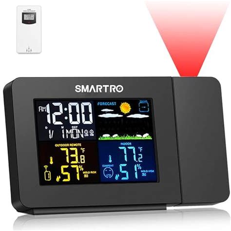 SMARTRO SC91 | Premium Projection Alarm Clock with Weather Station ...