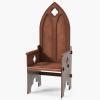 3D Carved Medieval Gothic Style Arched Back Chair | 3D Molier International