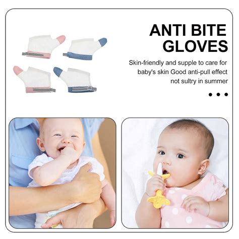 KALLORY 2 Pairs of Baby Stop Thumb Sucking Gloves Thumb Sucking Stop Baby Finger Sucking Stopper ...