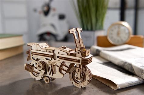 Buy UGEARS Wood Motorcycle Model Kit - Moto Compact Folding Scooter 3D ...