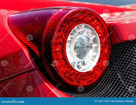 Ferrari round tail lights editorial stock image. Image of detail ...