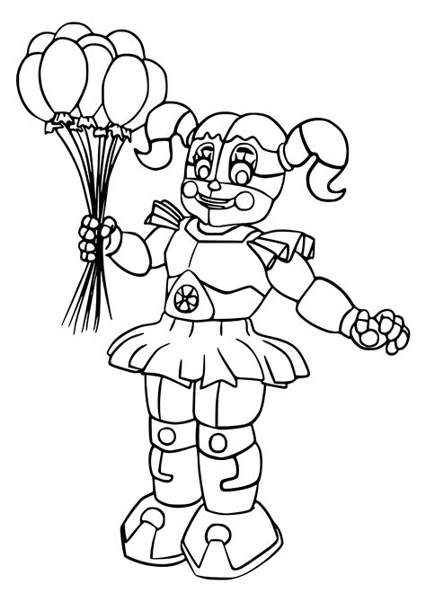 FNAF Circus Baby with balloons - FNAF Coloring Pages