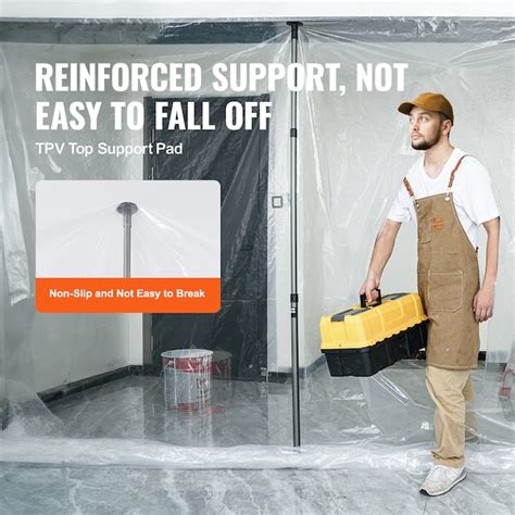 VEVOR Dust Barrier Poles 12 Ft Dust Barrier System with 4 Telescoping ...