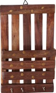 KAVYA ARTICLES Key chain hanger & Letter Rack in Wooden & Brass Wood ...