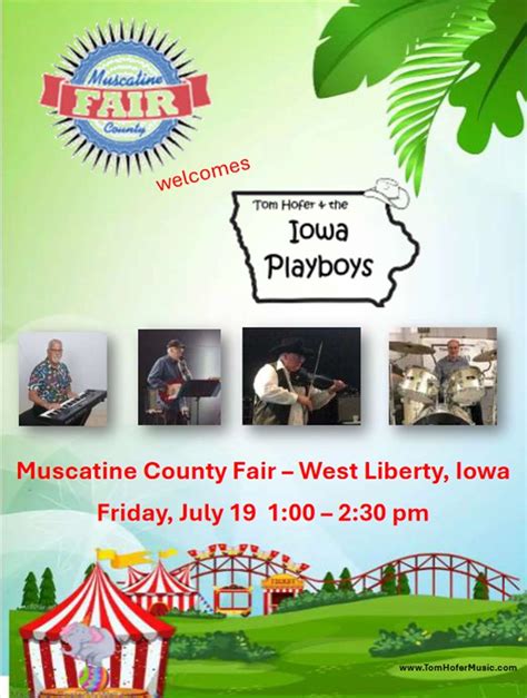Muscatine County Fair welcomes Tom Hofer & The Iowa Playboys, Muscatine ...