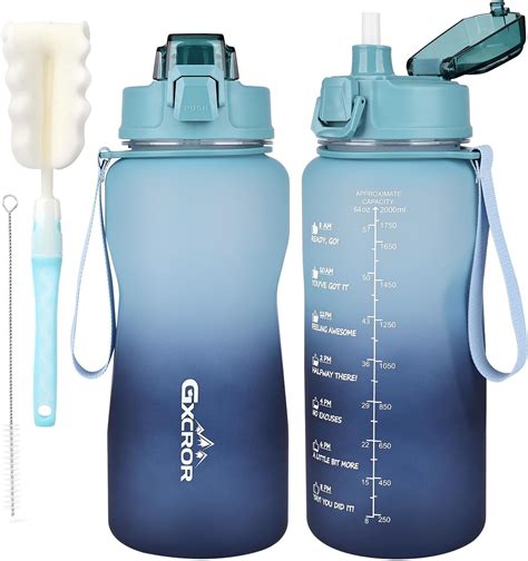 GXCROR 2 Litre Water Bottle,Water Bottle 2L BPA Free Leakproof ...