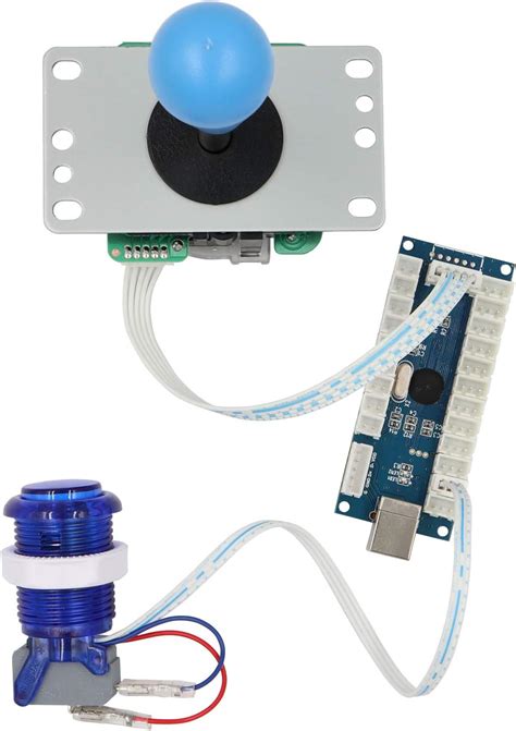 Buy SJ@JX Arcade Game Stick DIY Kit Buttons with Logo LED 8 Way ...