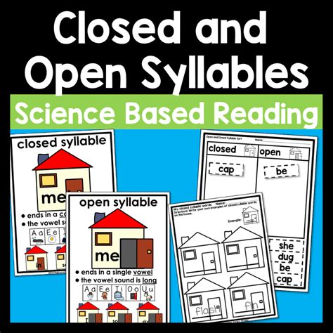Closed Syllable and Open Syllable Practice Science of Reading