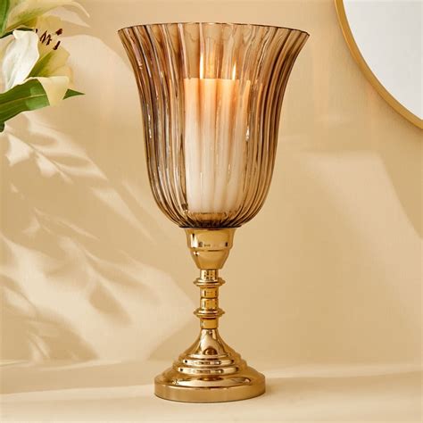 Buy Heritage Renew Jive Glass and Metal Hurricane Candle Holder - Large ...