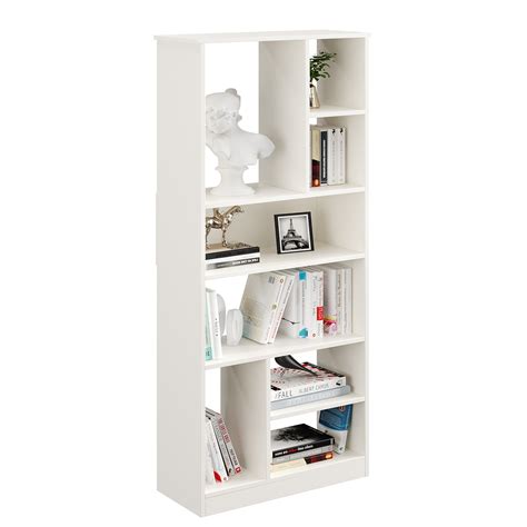 Furneaser Arvin Wooden Bookshelf Bookcase Storage Rack, Modern Book Sh