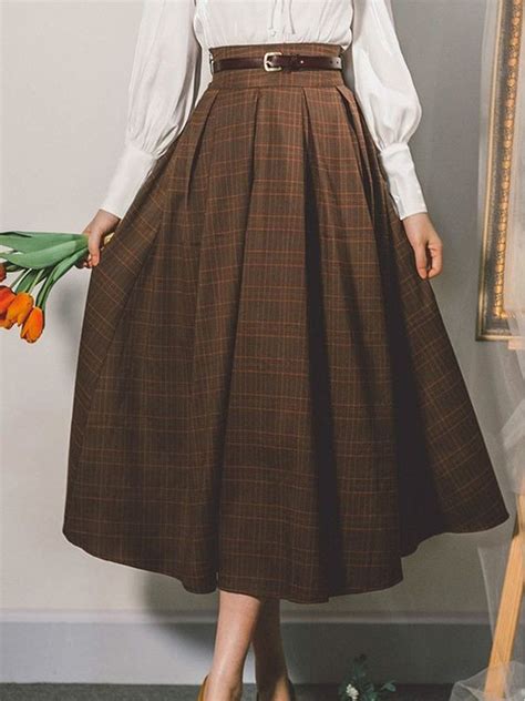 Zolucky 1 women skirts vintage polyester plaid skirts – Artofit