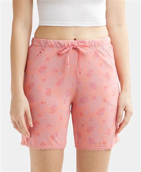 Buy Micro Modal Cotton Relaxed Fit Printed Shorts with Side Pockets ...