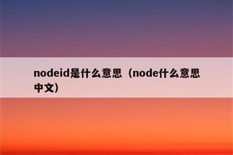 nodeid是什么意思（node什么意思中文） - Apple ID相关 - 苹果铺