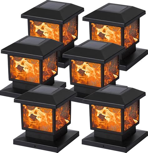 MAGGIFT 6 Pack Solar Flame Post Lights, Outdoor India | Ubuy