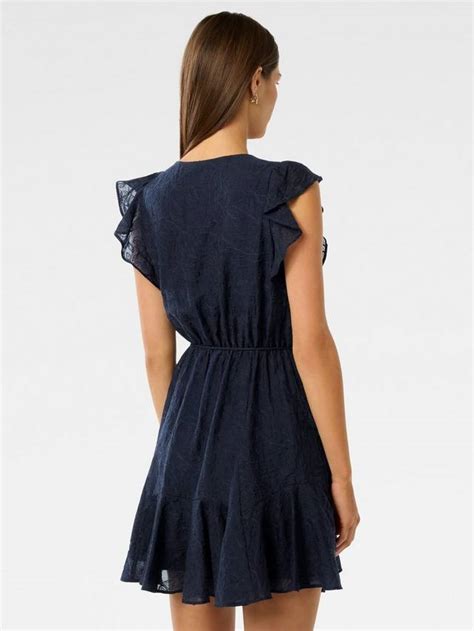 Forever New Maxine Flutter Sleeve Mini Dress, Navy
