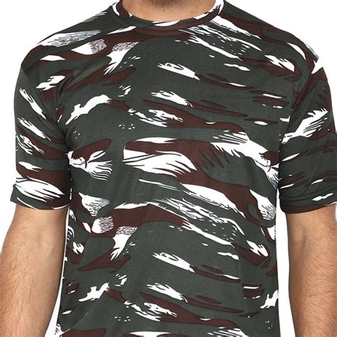 Militia Military Camouflage Men Round Neck Multicolor T Shirt