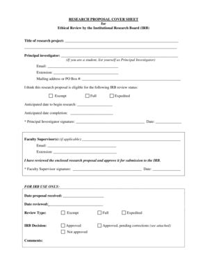 Fillable Online hampshire IRB Application Form pdf - hampshire Fax ...