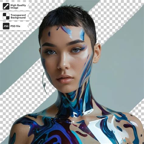 A woman with a robot on her back and the words the word on the back ...