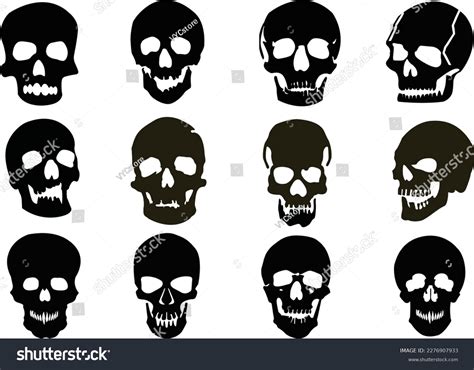 Set Skull Silhouettes Set Skull Silhouette Stock Vector (Royalty Free) 2276907933 | Shutterstock