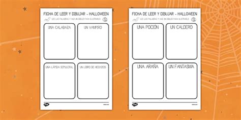Halloween Ficha de leer y dibujar