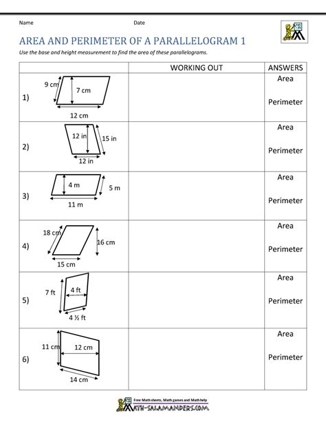 Image result for Parallelogram Area Problems