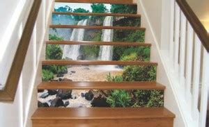 Jump up 91.44 cm STAIR STICKERS, Water Fall, Floor sticker Self ...