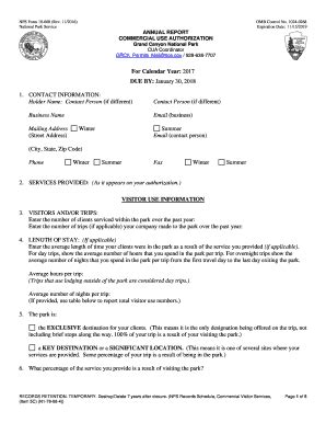 NPS Form 10-660 CUA Annual Report With Instructions - Fill and Sign ...