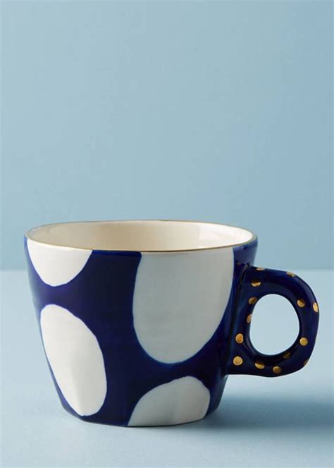Get Blue Dots With Golden Handle Cup at ₹ 1299 | LBB Shop