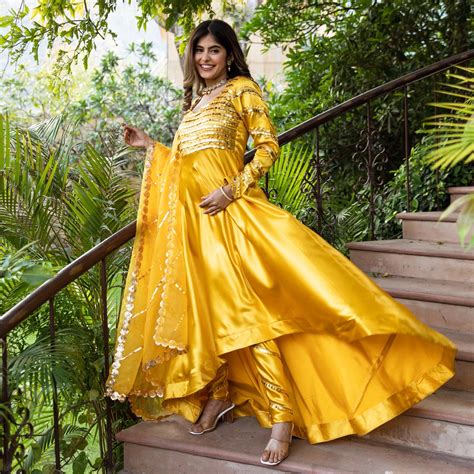 Heer Yellow Gota Work Gown Anarkali Suit Set – ASHEERA