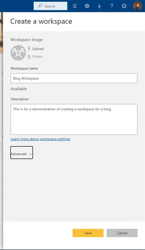 Image result for Create a Power Bi Workspace Menu