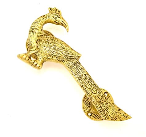Two Moustaches Peacock Design Brass Door Handle, Brass Door Handles for ...