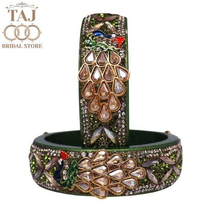 Premium Jaipuri Lac Kada Bangles Set with Latest Peacock Design – Taj ...