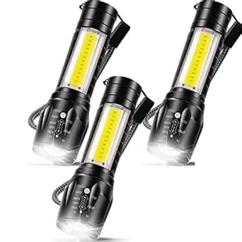 JTSN USB Rechargeable Flashlight 3 Modes, Bright LED Handheld ...